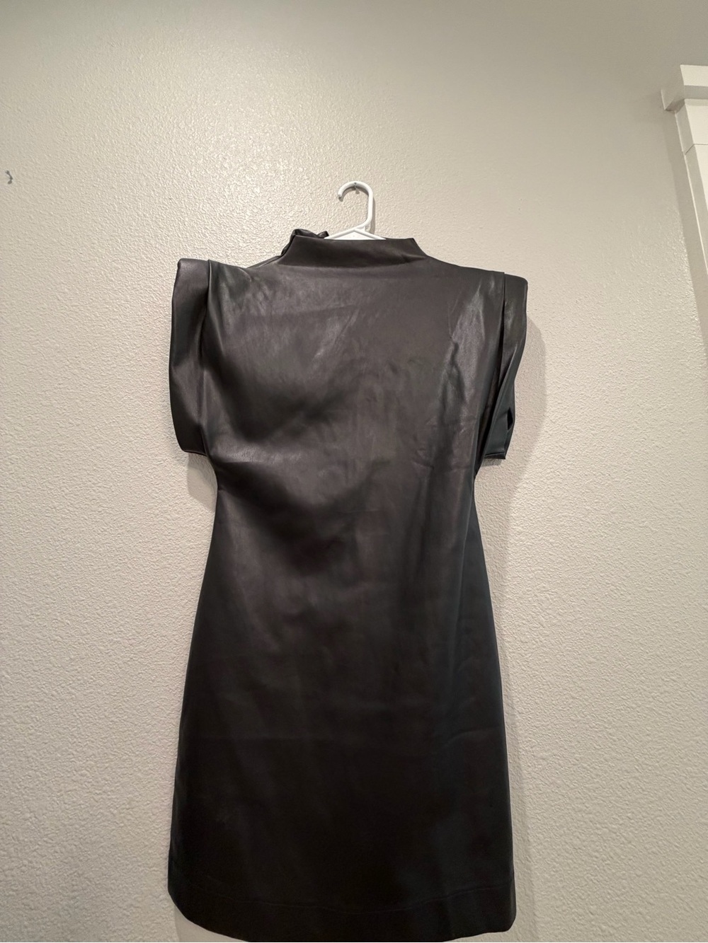 glam Black Faux Leather Mini Shift